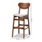 Baxton Studio Katya Mid-Century Modern Grey Fabric and Walnut Brown Finished Wood 2-Piece Bar Stool Set 184-11641-Zoro - alternate 8
